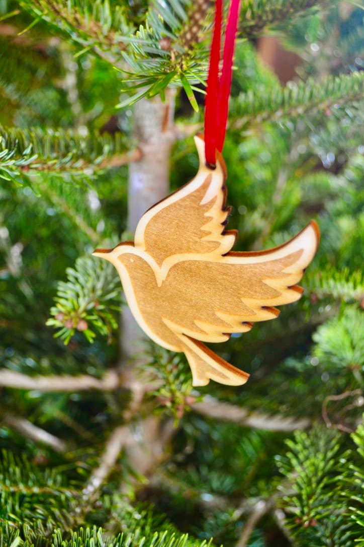 Wooden Dove Christmas Tree Decoration