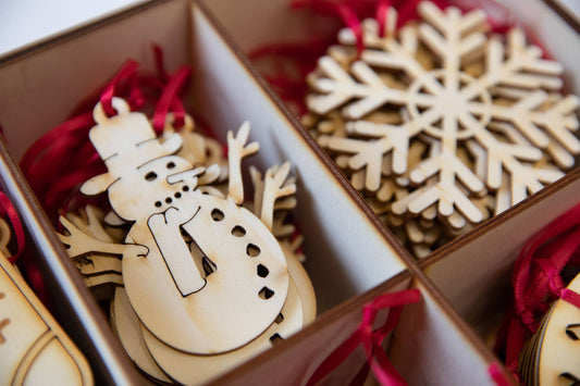 Wooden Snowman Christmas Tree Decoration